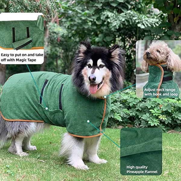 DryCoat™ — Microfiber Quick-Dry Pet Bathrobe